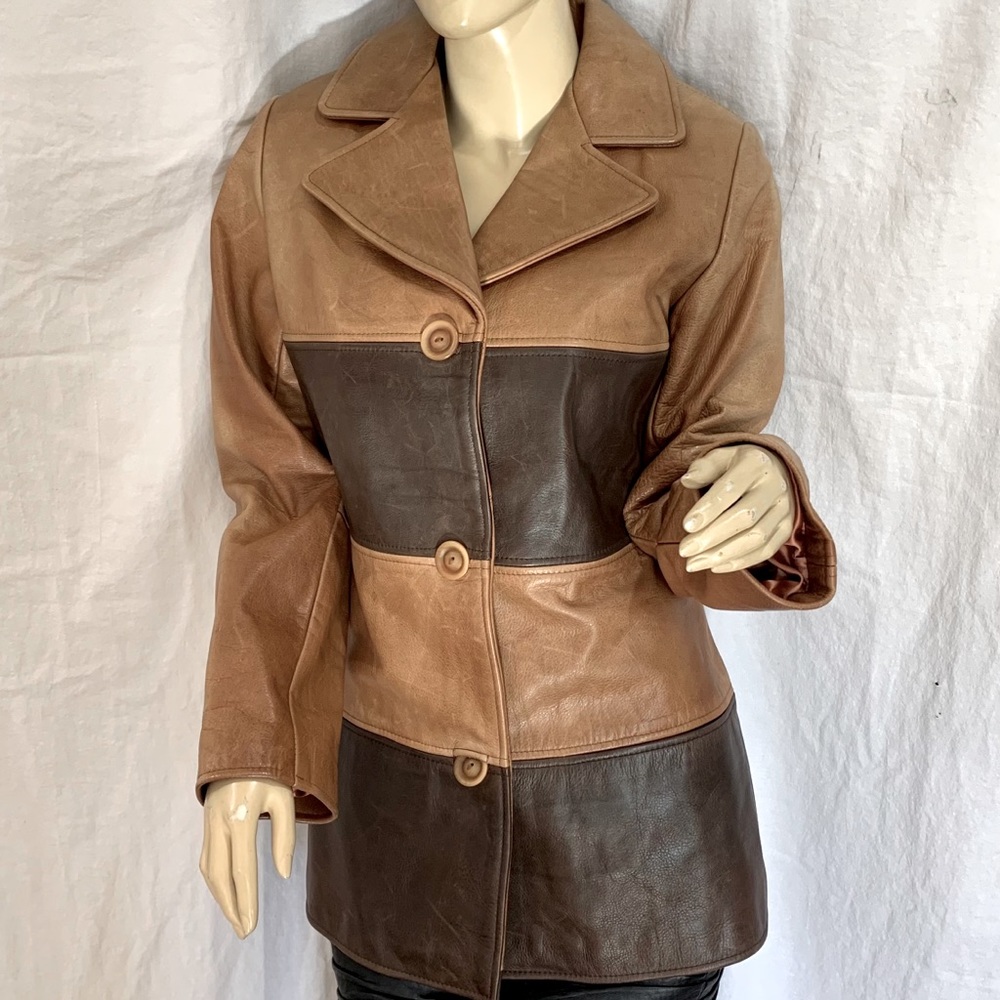 RUDSAK 90's Brown/Tan Leather Size Petite Small